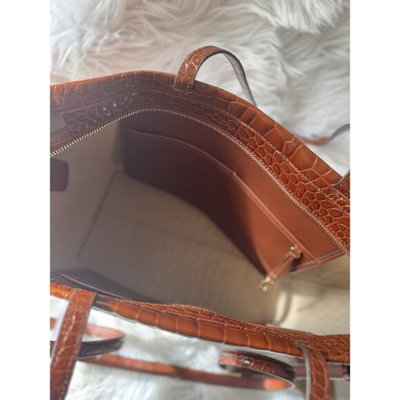 RARE NEW $720 Tory Burch Crocodile Thea Work Travel Laptop Tote Diaper Mom Bag - Picture 11 of 13